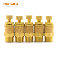 HENGKO sintered air pneumatic bronze stainless steel button bleeder muffler silencer 1/8'' NPT